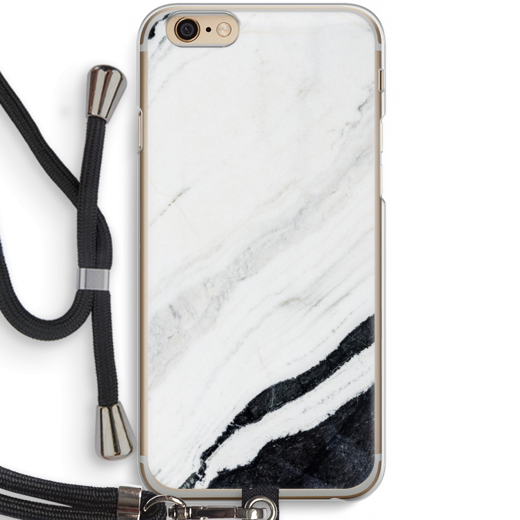Elegante marmer: iPhone 6 / 6S Transparant Hoesje met koord