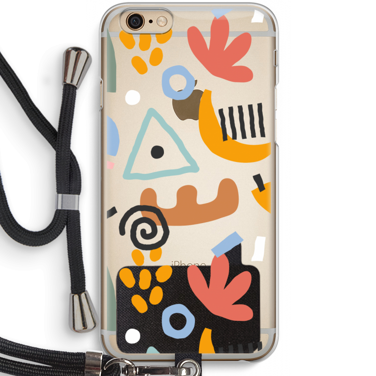 Abstract: iPhone 6 / 6S Transparant Hoesje met koord