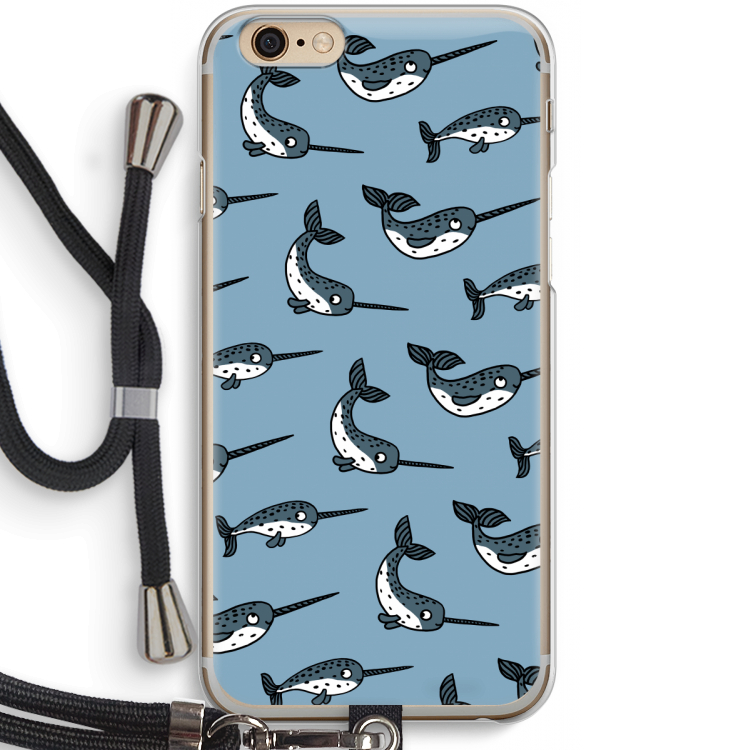 Narwhal: iPhone 6 / 6S Transparant Hoesje met koord