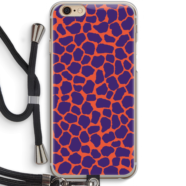 Purple Giraffe: iPhone 6 / 6S Transparant Hoesje met koord