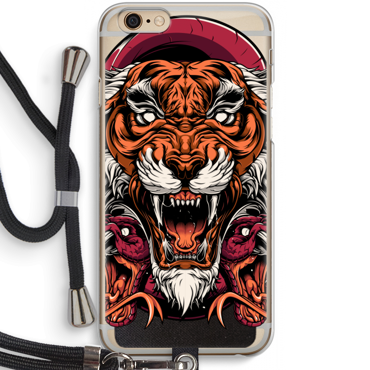 Tiger and Rattlesnakes: iPhone 6 / 6S Transparant Hoesje met koord