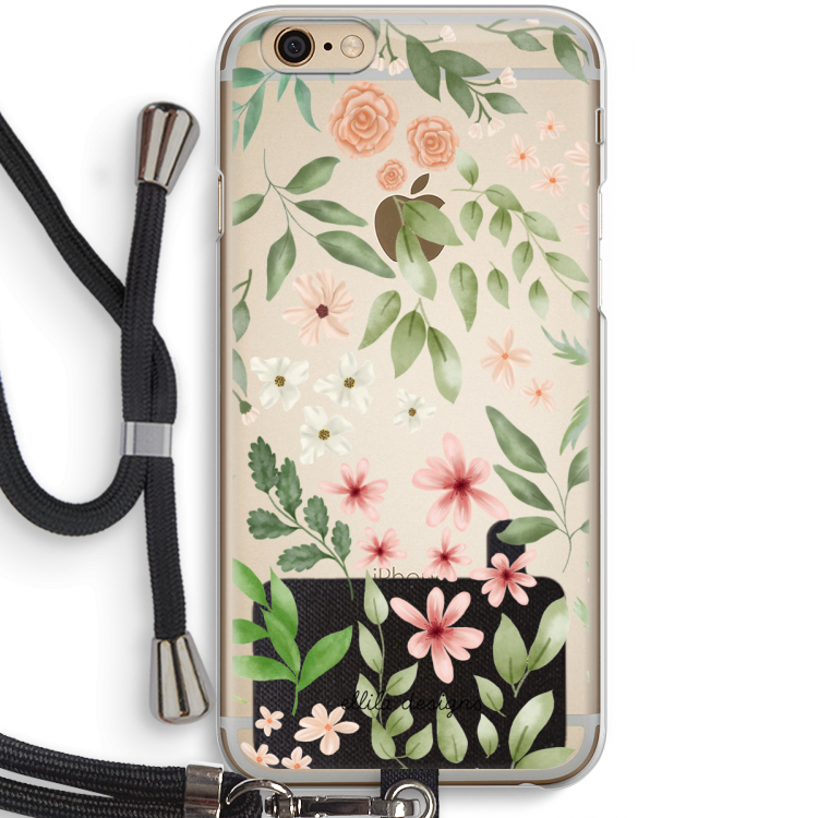 Botanical sweet flower heaven: iPhone 6 / 6S Transparant Hoesje met koord