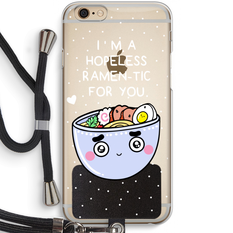 I'm A Hopeless Ramen-Tic For You: iPhone 6 / 6S Transparant Hoesje met koord