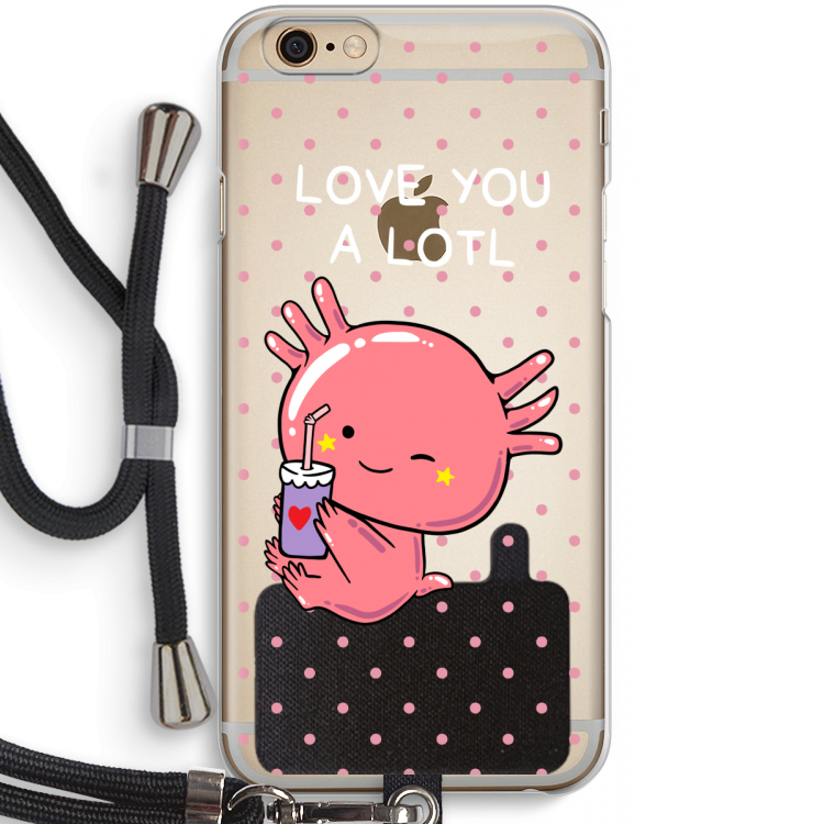 Love You A Lotl: iPhone 6 / 6S Transparant Hoesje met koord