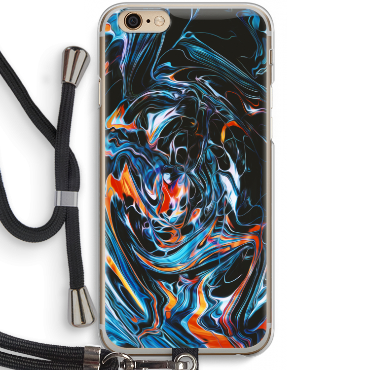 Black Unicorn: iPhone 6 / 6S Transparant Hoesje met koord