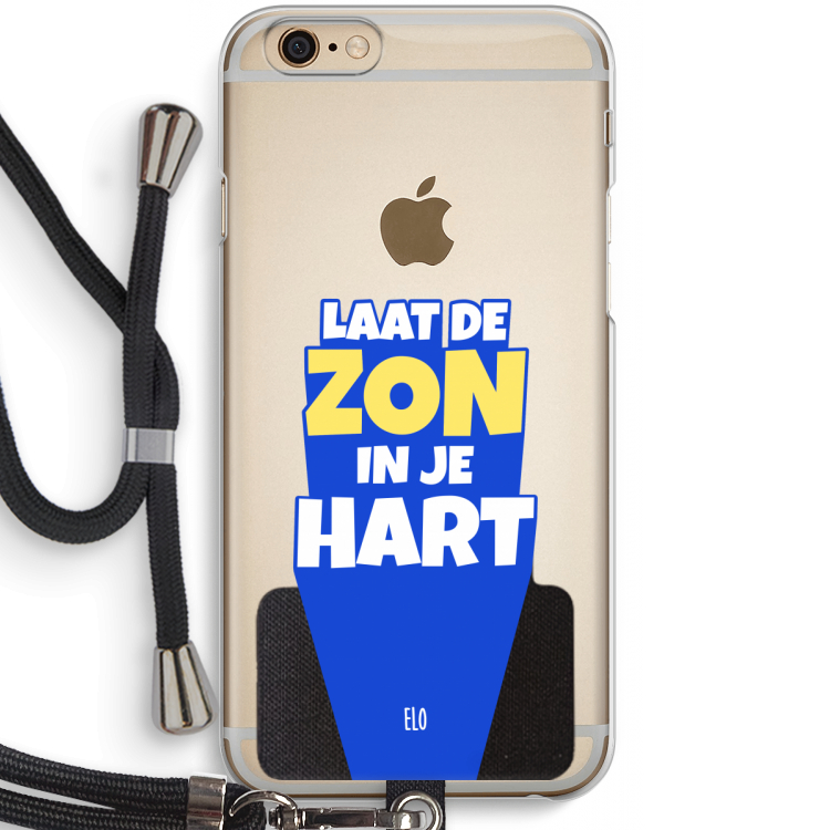 Laat de zon in je hart: iPhone 6 / 6S Transparant Hoesje met koord