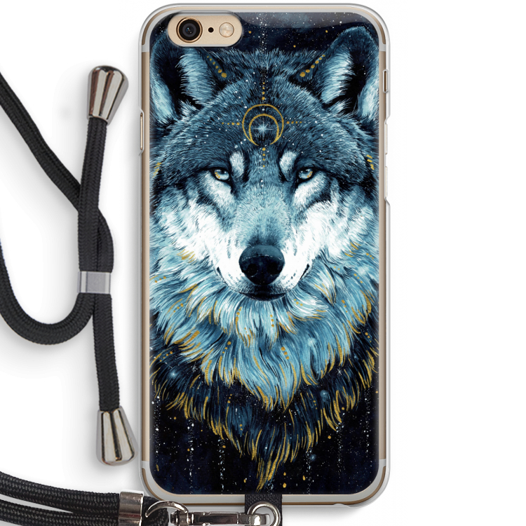 Darkness Wolf: iPhone 6 / 6S Transparant Hoesje met koord