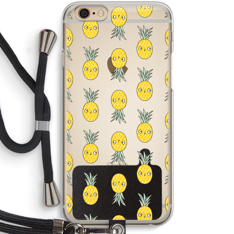 Ananas: iPhone 6 / 6S Transparant Hoesje met koord