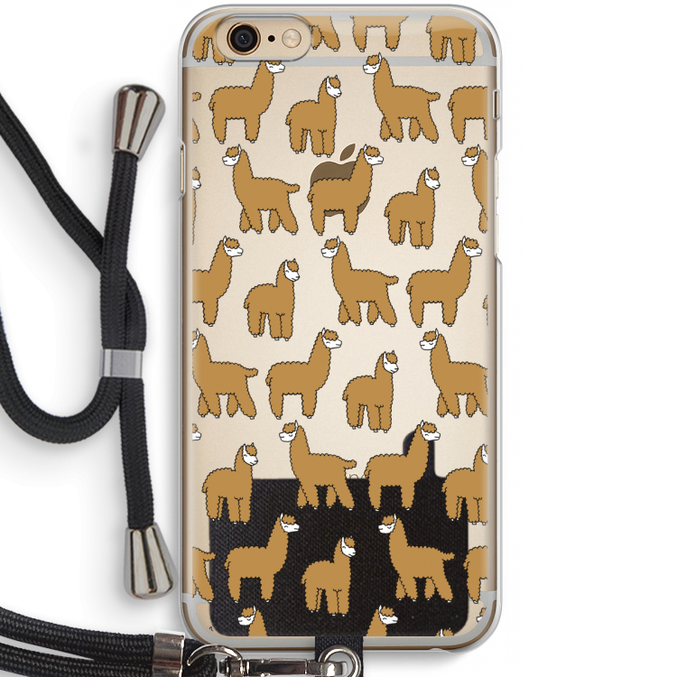 Alpacas: iPhone 6 / 6S Transparant Hoesje met koord