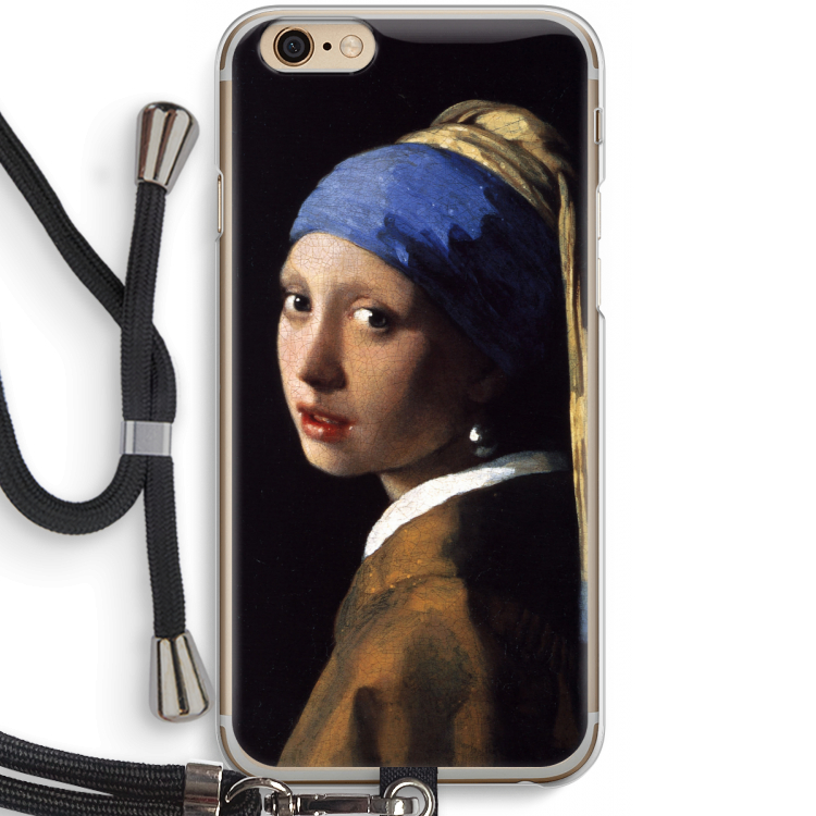 The Pearl Earring: iPhone 6 / 6S Transparant Hoesje met koord