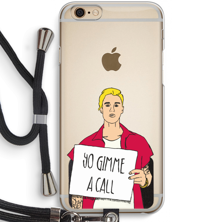 Gimme a call: iPhone 6 / 6S Transparant Hoesje met koord