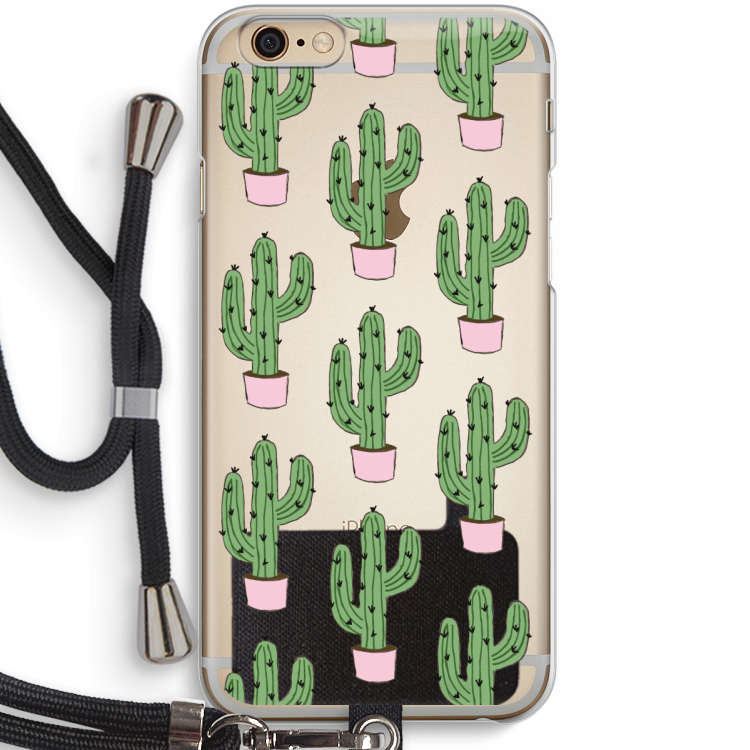 Cactus Lover: iPhone 6 / 6S Transparant Hoesje met koord