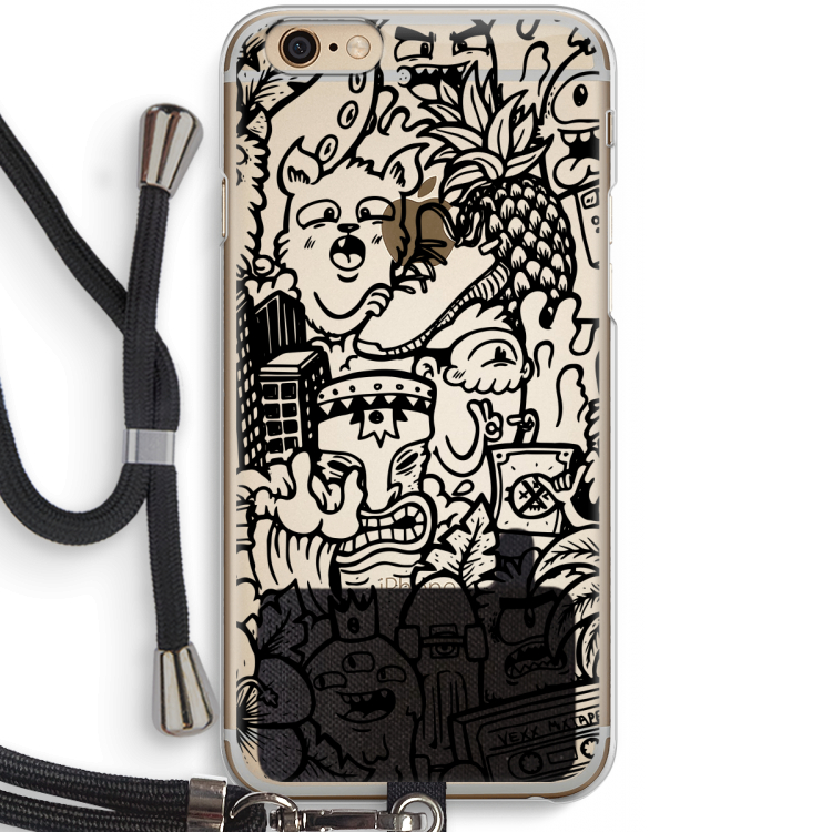 Vexx Black Mixtape: iPhone 6 / 6S Transparant Hoesje met koord