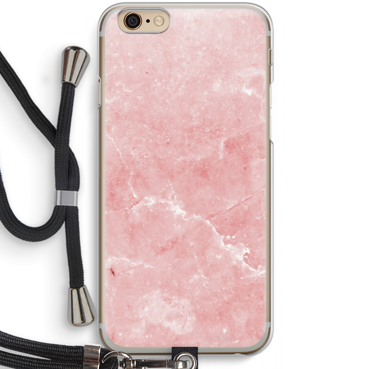 Roze marmer: iPhone 6 / 6S Transparant Hoesje met koord