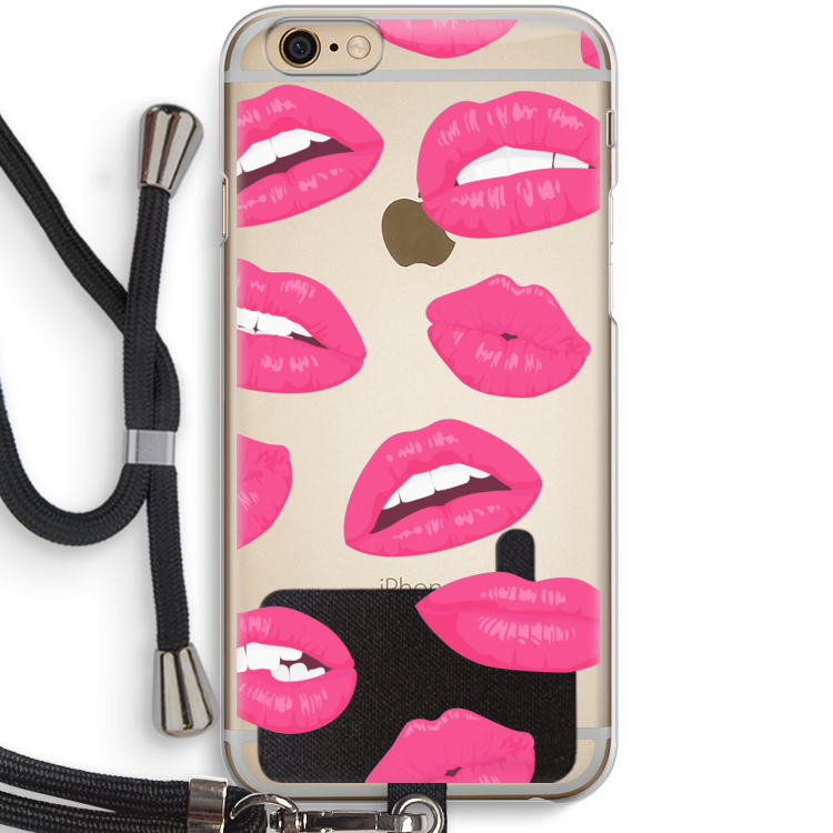 Bite my lip: iPhone 6 / 6S Transparant Hoesje met koord