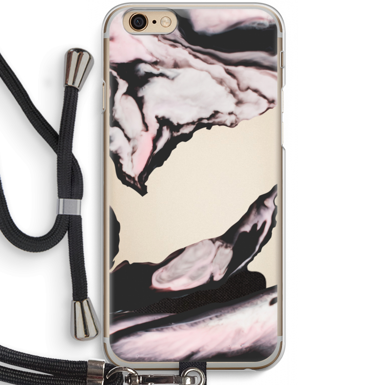 Roze stroom: iPhone 6 / 6S Transparant Hoesje met koord