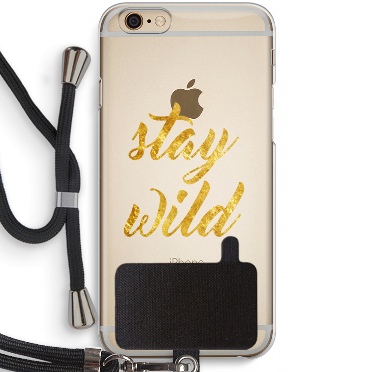 Stay wild: iPhone 6 / 6S Transparant Hoesje met koord