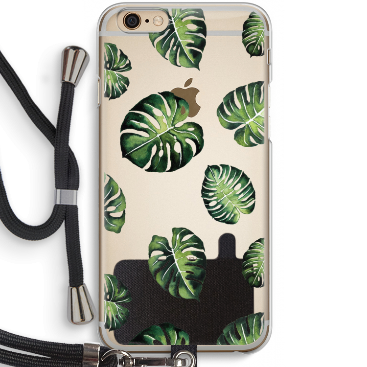 Tropische bladeren: iPhone 6 / 6S Transparant Hoesje met koord