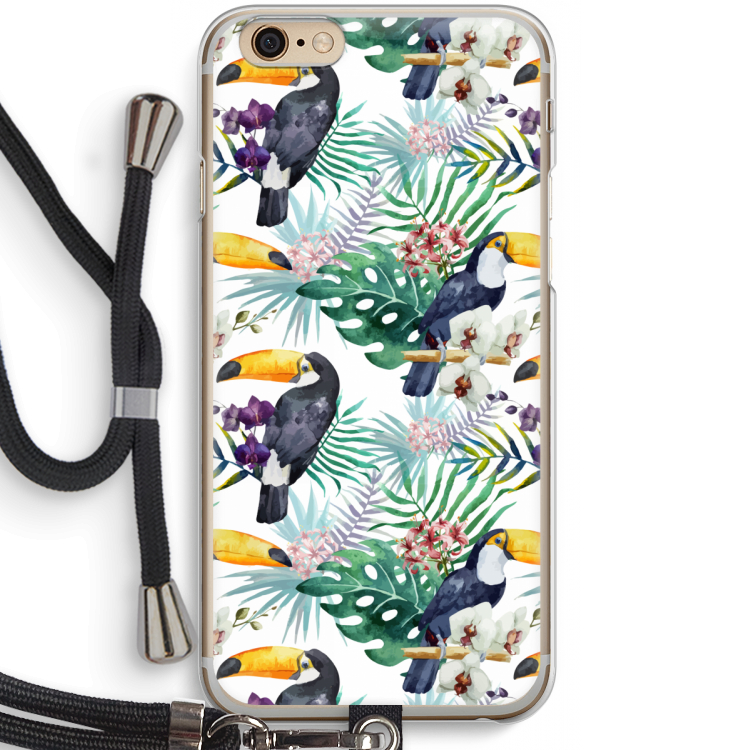 Tukans: iPhone 6 / 6S Transparant Hoesje met koord