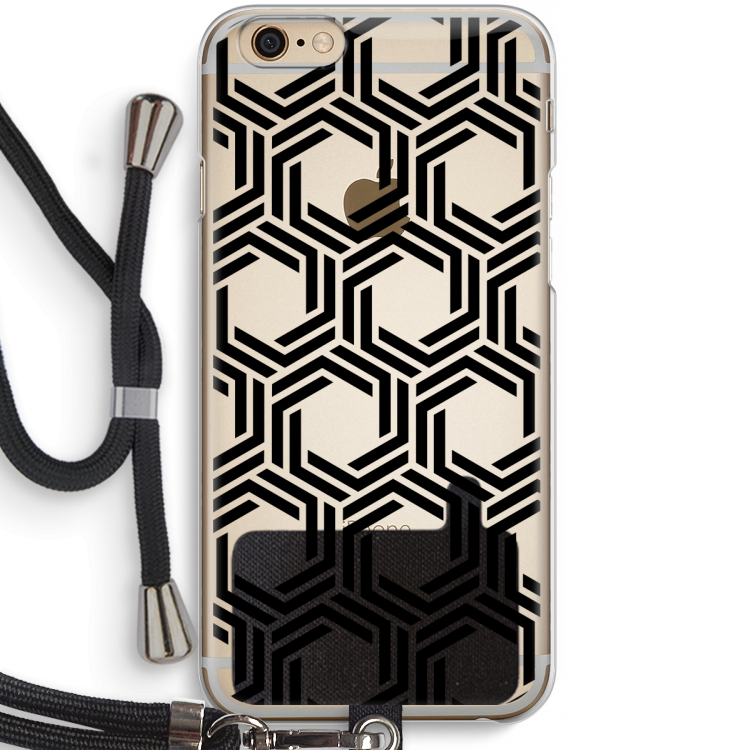 Geometrisch patroon: iPhone 6 / 6S Transparant Hoesje met koord
