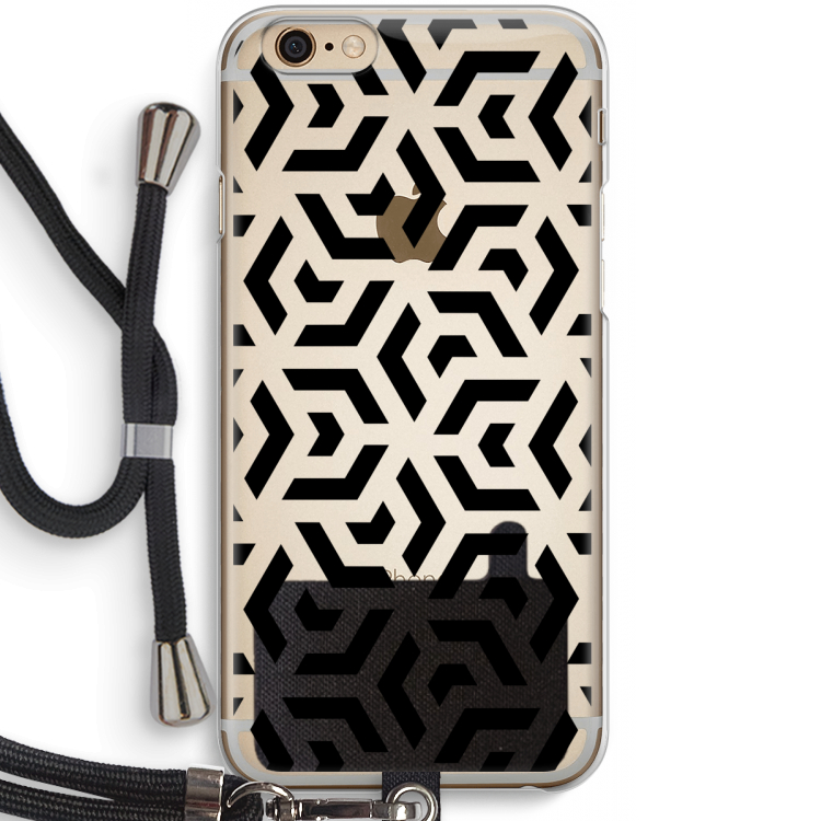 Crazy pattern: iPhone 6 / 6S Transparant Hoesje met koord