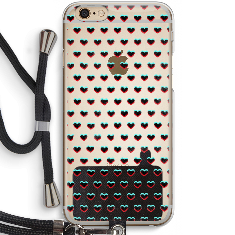 Hartjes: iPhone 6 / 6S Transparant Hoesje met koord