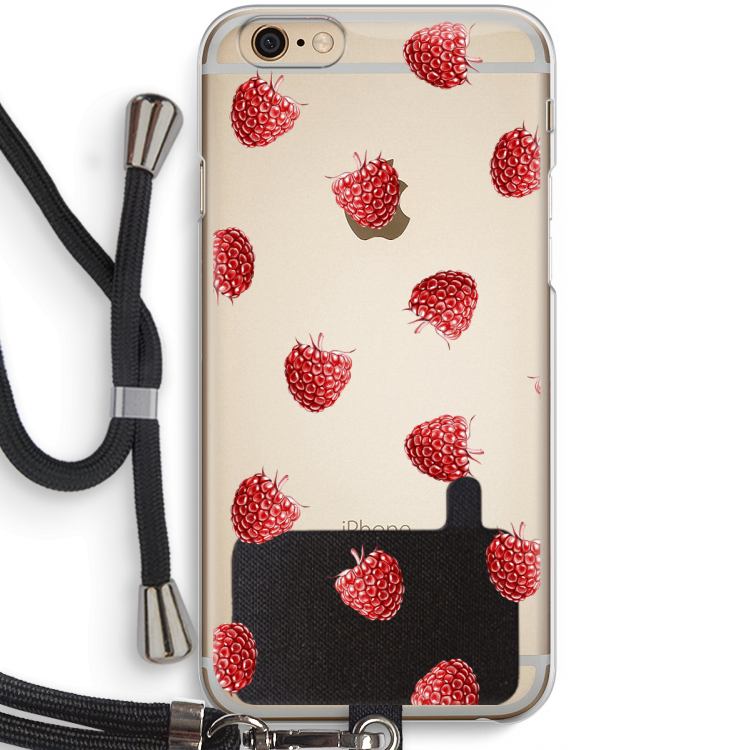 Framboosjes: iPhone 6 / 6S Transparant Hoesje met koord