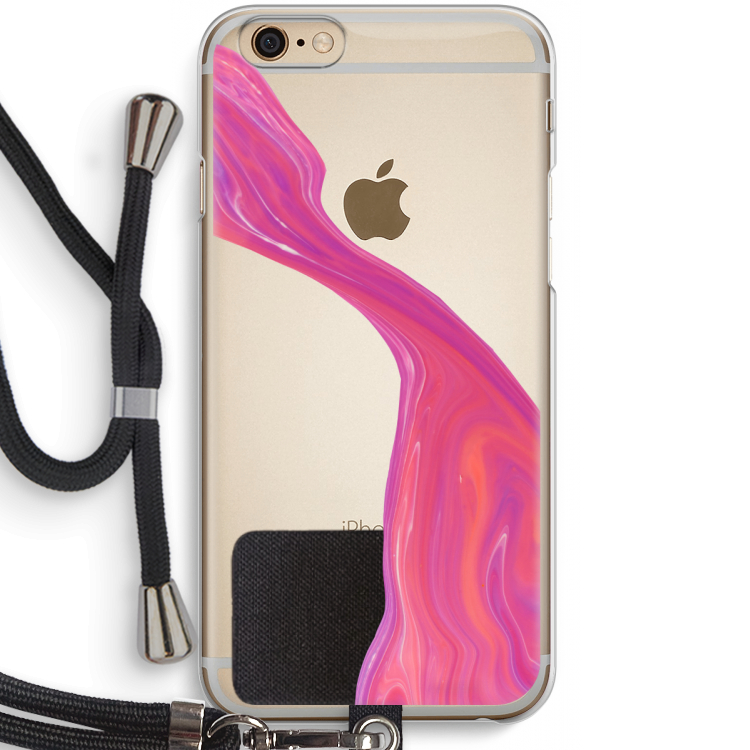 Paarse stroom: iPhone 6 / 6S Transparant Hoesje met koord