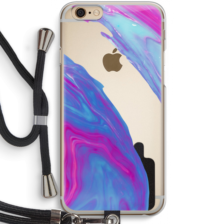 Zweverige regenboog: iPhone 6 / 6S Transparant Hoesje met koord