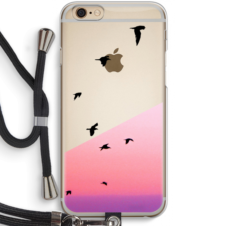Fly away: iPhone 6 / 6S Transparant Hoesje met koord