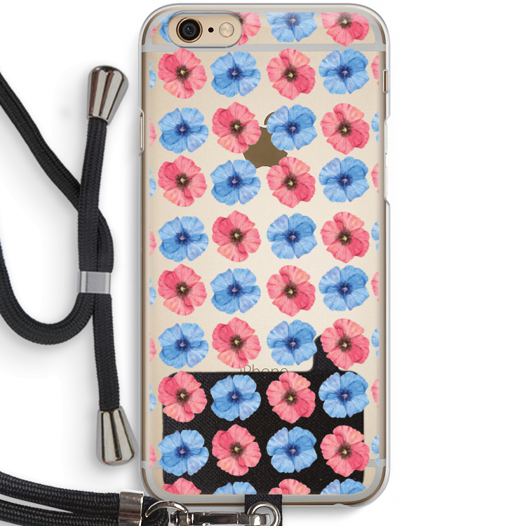 Klaproosjes: iPhone 6 / 6S Transparant Hoesje met koord