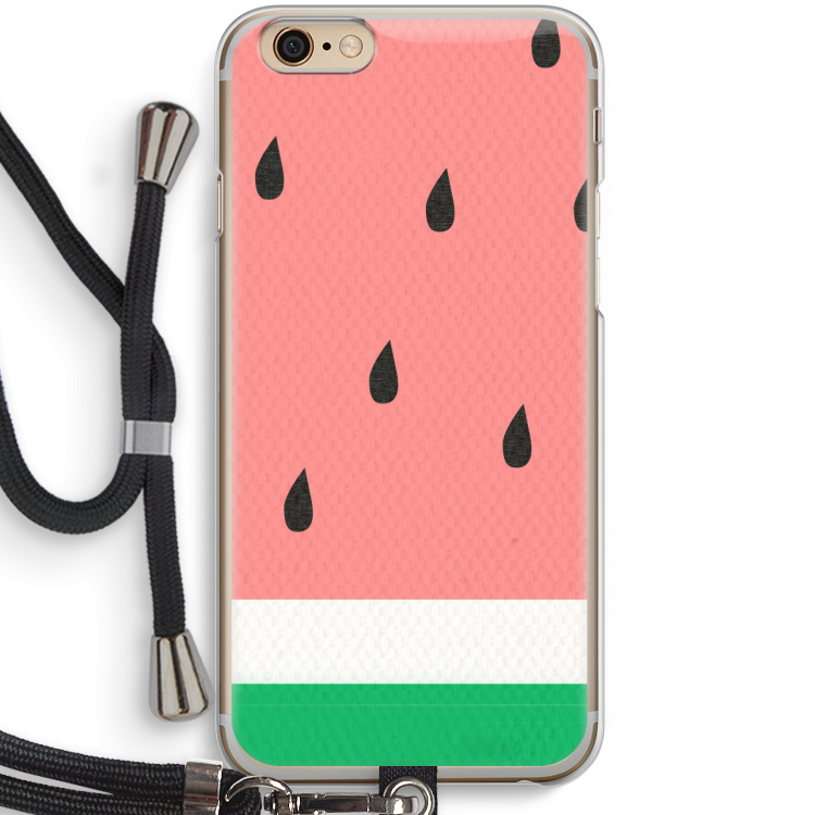 Watermeloen: iPhone 6 / 6S Transparant Hoesje met koord