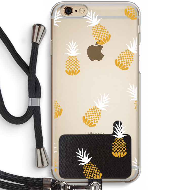 Ananasjes: iPhone 6 / 6S Transparant Hoesje met koord