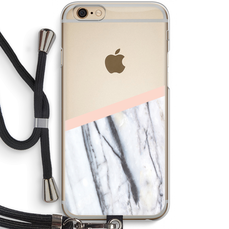 A touch of peach: iPhone 6 / 6S Transparant Hoesje met koord