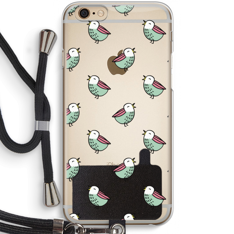 Vogeltjes: iPhone 6 / 6S Transparant Hoesje met koord