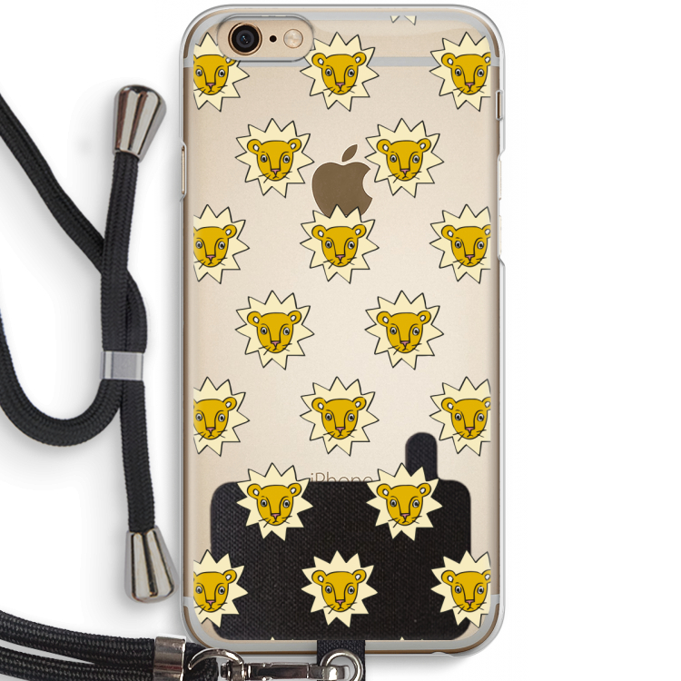 Leeuwenkoppen: iPhone 6 / 6S Transparant Hoesje met koord