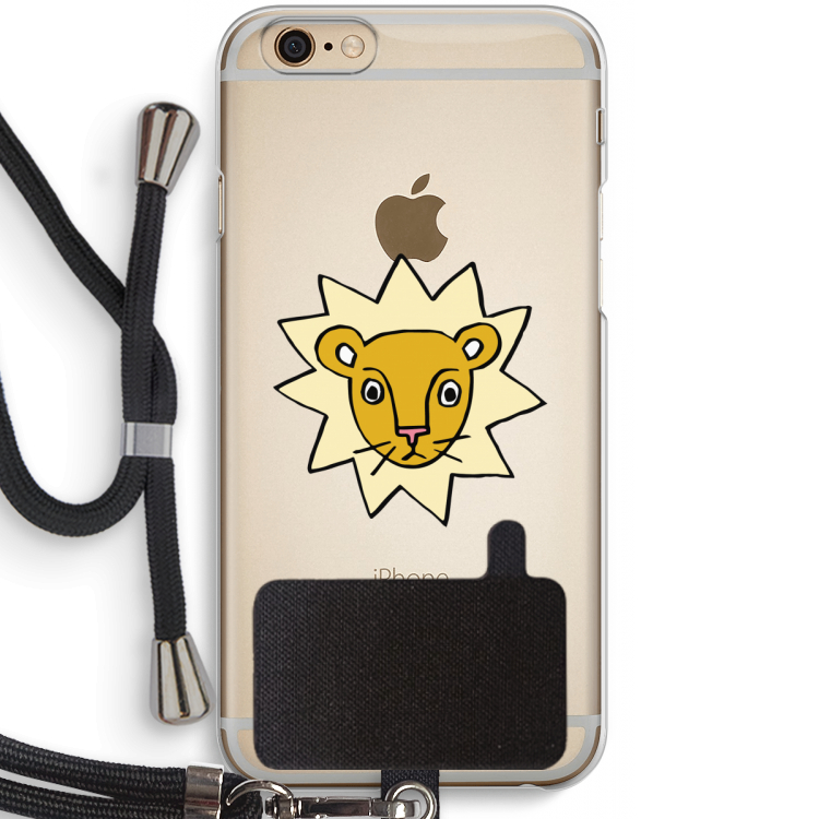 Kleine leeuw: iPhone 6 / 6S Transparant Hoesje met koord