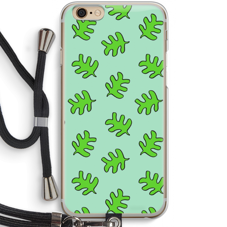 Groene blaadjes: iPhone 6 / 6S Transparant Hoesje met koord