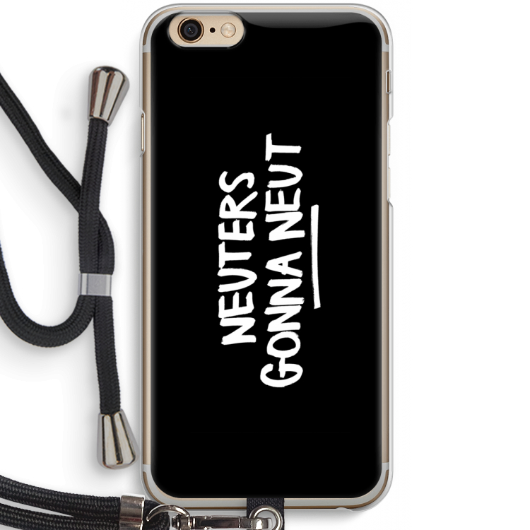 Neuters (zwart): iPhone 6 / 6S Transparant Hoesje met koord
