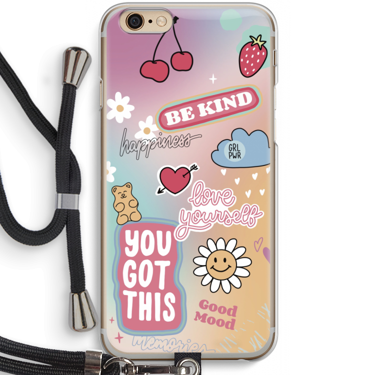 Positivity: iPhone 6 / 6S Transparant Hoesje met koord