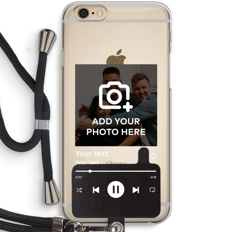 Music Player: iPhone 6 / 6S Transparant Hoesje met koord