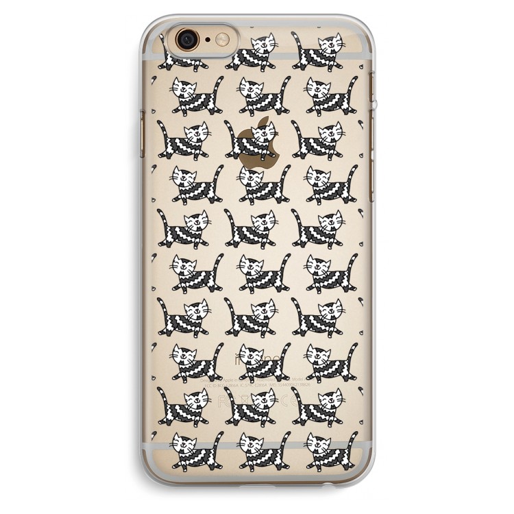 Zwarte poes: iPhone 6 Plus / 6S Plus Transparant Hoesje