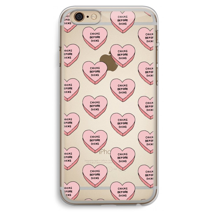 Chicks before dicks: iPhone 6 Plus / 6S Plus Transparant Hoesje