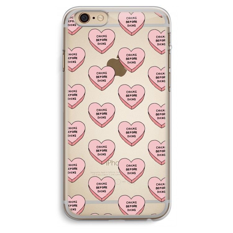 Chicks before dicks: iPhone 6 Plus / 6S Plus Transparant Hoesje