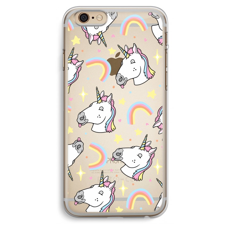 Rainbow Unicorn: iPhone 6 Plus / 6S Plus Transparant Hoesje