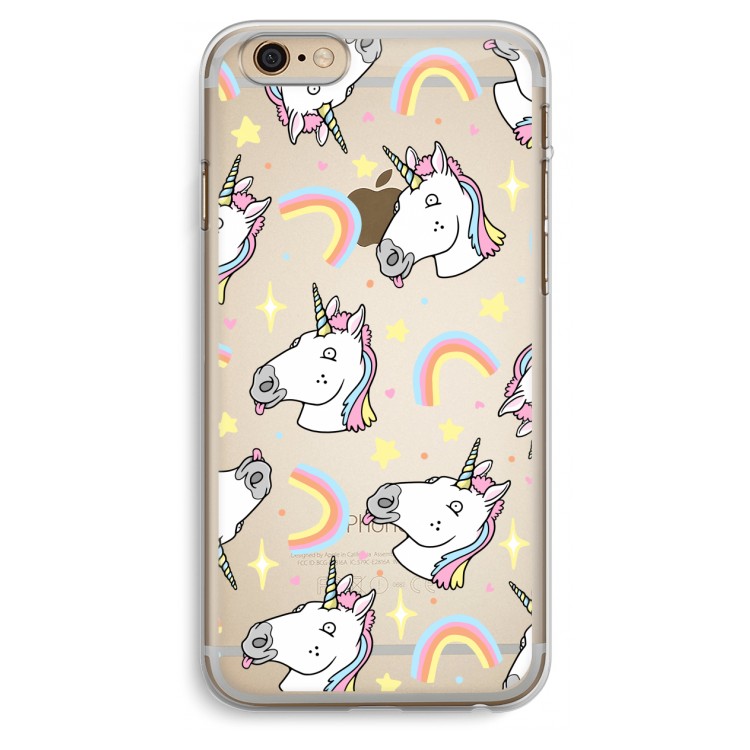 Rainbow Unicorn: iPhone 6 Plus / 6S Plus Transparant Hoesje