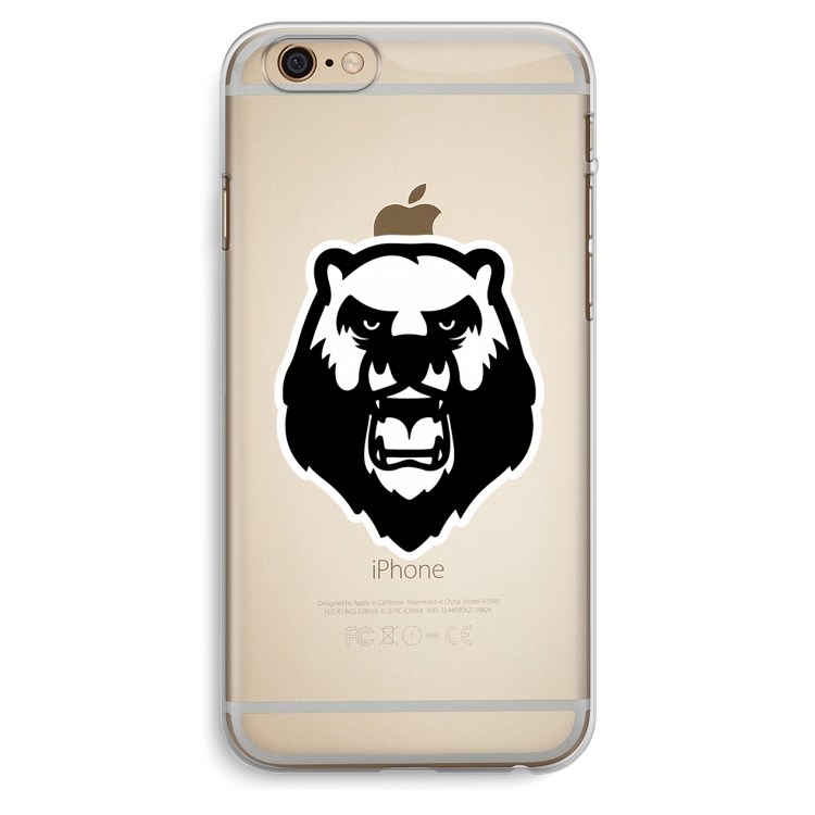 Angry Bear (white): iPhone 6 Plus / 6S Plus Transparant Hoesje