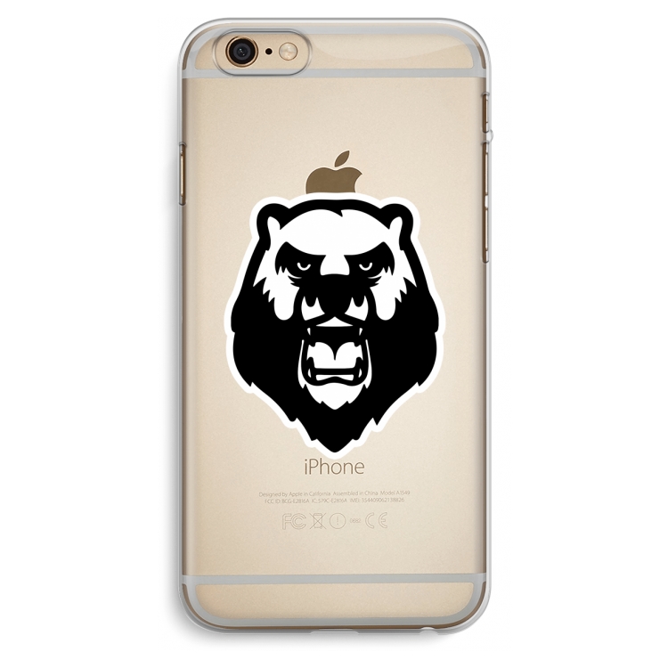 Angry Bear (white): iPhone 6 Plus / 6S Plus Transparant Hoesje