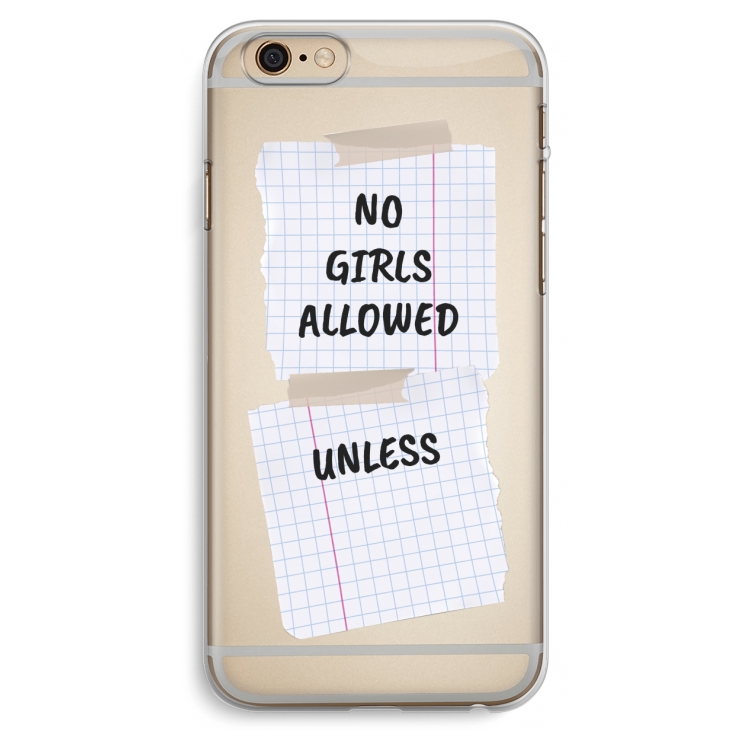 No Girls Allowed Unless: iPhone 6 Plus / 6S Plus Transparant Hoesje