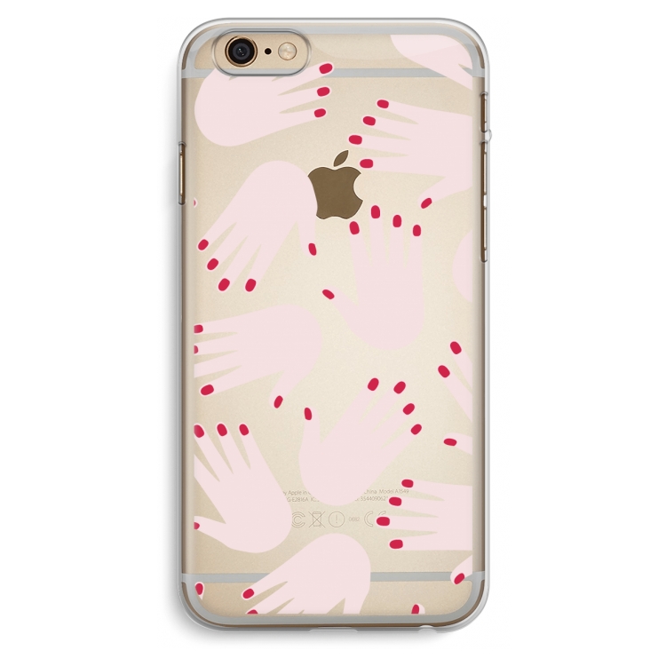 Hands pink: iPhone 6 Plus / 6S Plus Transparant Hoesje